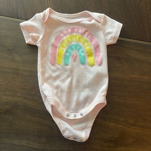 Pink Rainbow 3 months onesie
